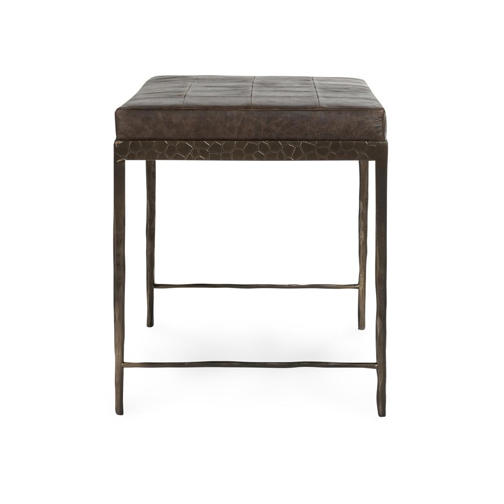 Classic Home - Malo 28in Top Grain Leather Ottoman Bench In Cocoa Brown - 53002014 veiw 3