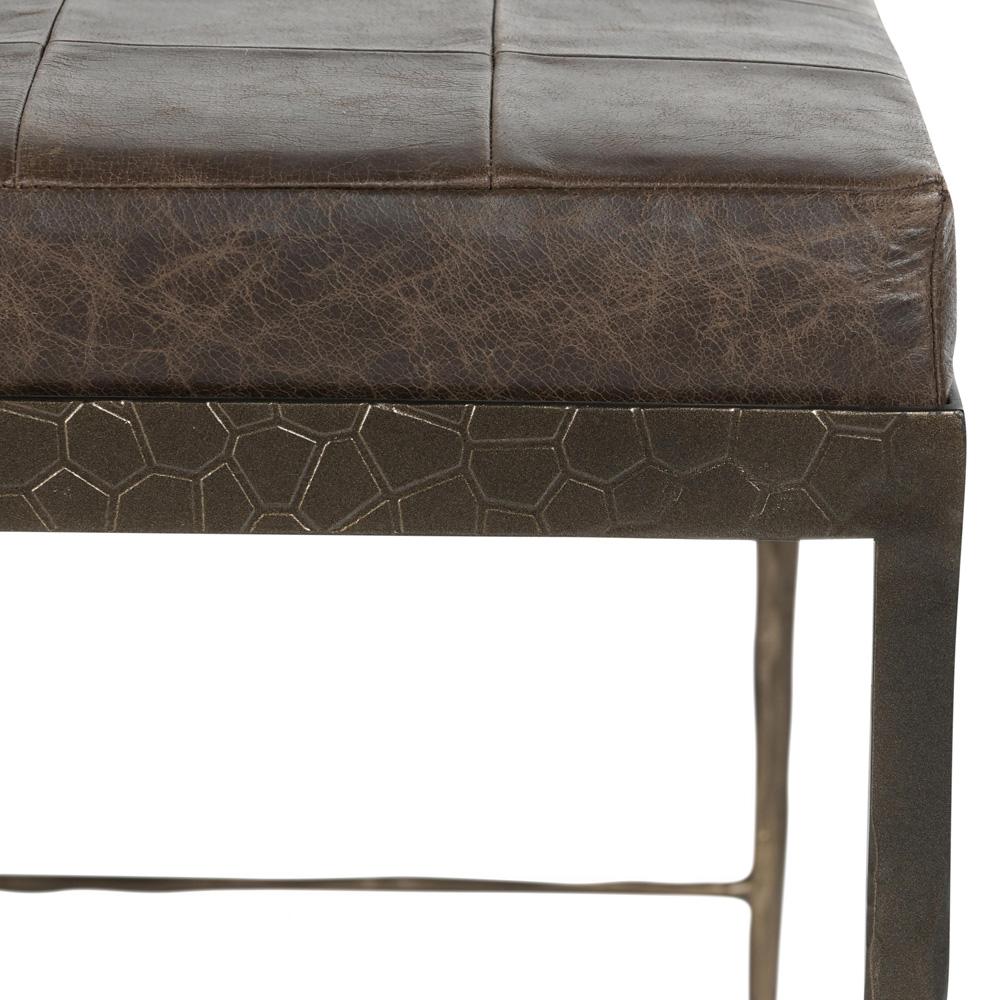 Classic Home - Malo 28in Top Grain Leather Ottoman Bench In Cocoa Brown - 53002014 veiw 4