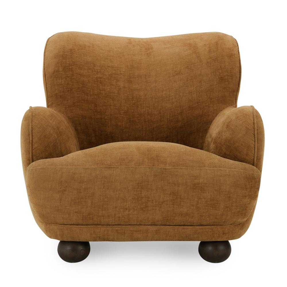 Classic Home Penelope Upholstered Chenille Fabric Accent Chair in Amber - Thumbnail 2