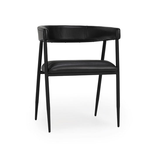 Classic Home - Preston Top Grain Leather Dining Chair In Jet Black - 53001985 veiw 1