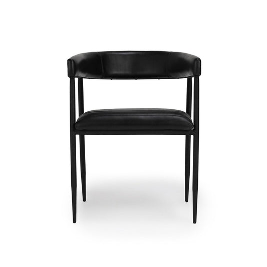 Classic Home - Preston Top Grain Leather Dining Chair In Jet Black - 53001985 veiw 2