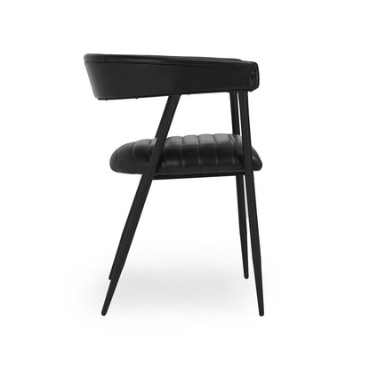 Classic Home - Preston Top Grain Leather Dining Chair In Jet Black - 53001985 veiw 3