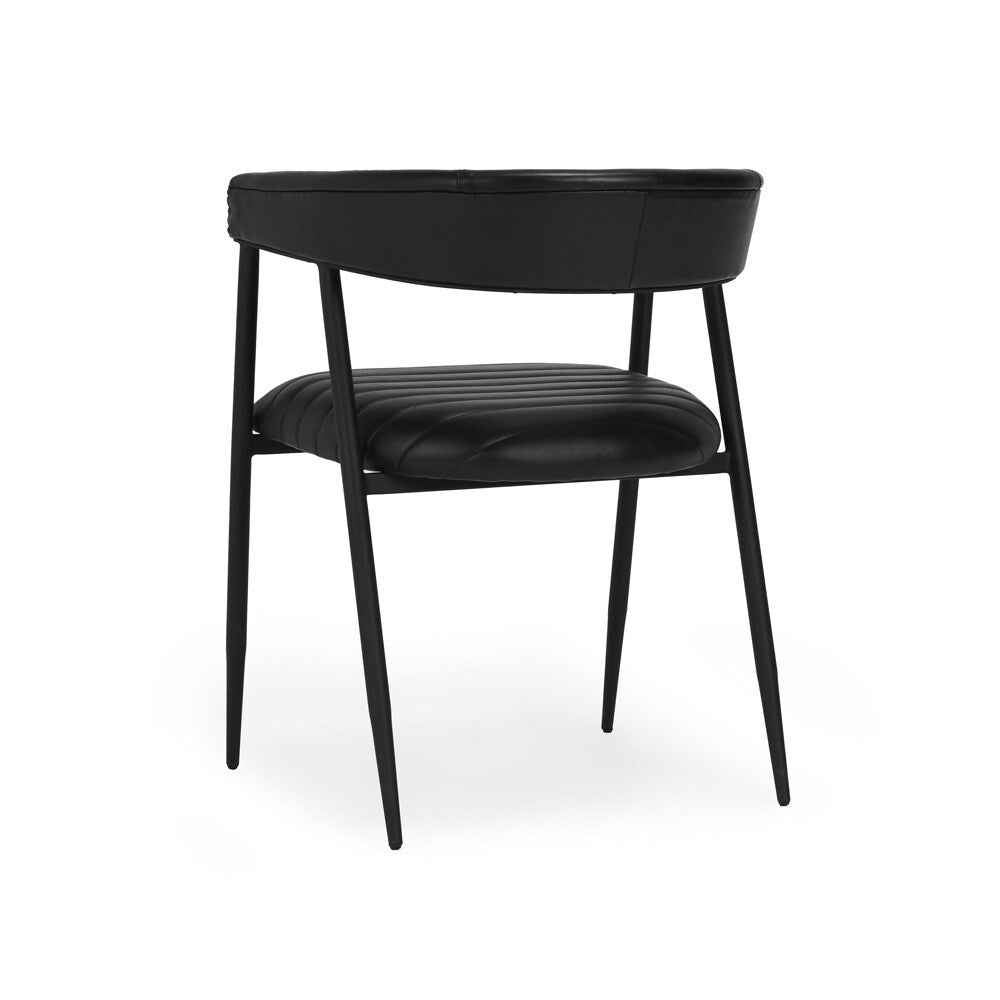 Classic Home - Preston Top Grain Leather Dining Chair In Jet Black - 53001985 veiw 4