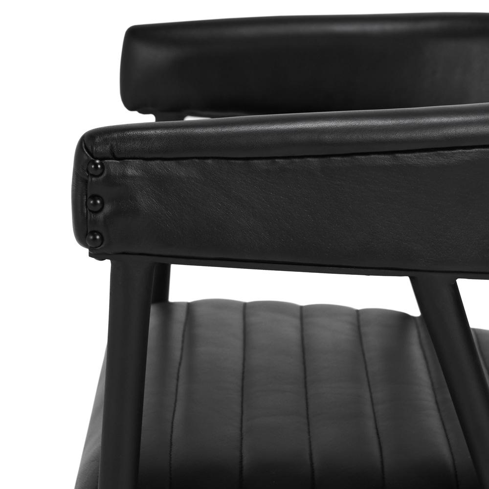 Classic Home - Preston Top Grain Leather Dining Chair In Jet Black - 53001985 veiw 6