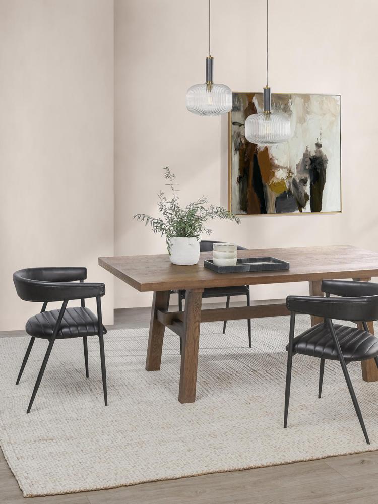 Classic Home - Preston Top Grain Leather Dining Chair In Jet Black - 53001985 veiw 8