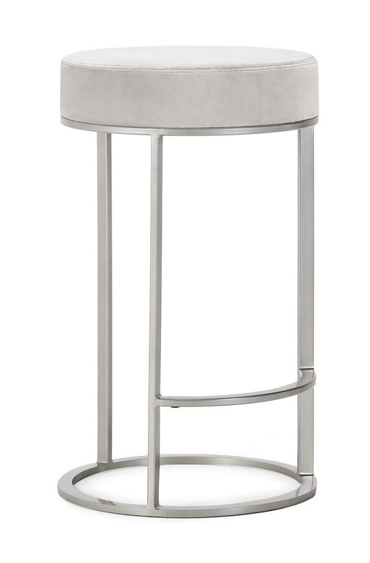 Classic Home - Quinn Counter Stool Gray And Nickel - 53001932 veiw 1
