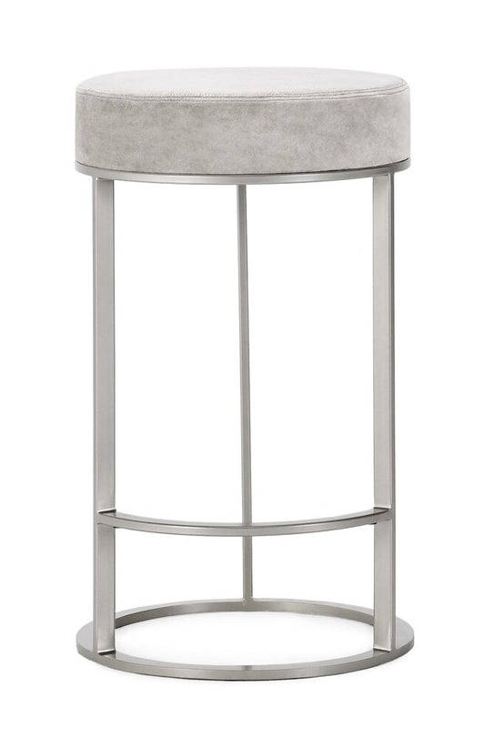 Classic Home - Quinn Counter Stool Gray And Nickel - 53001932 veiw 2
