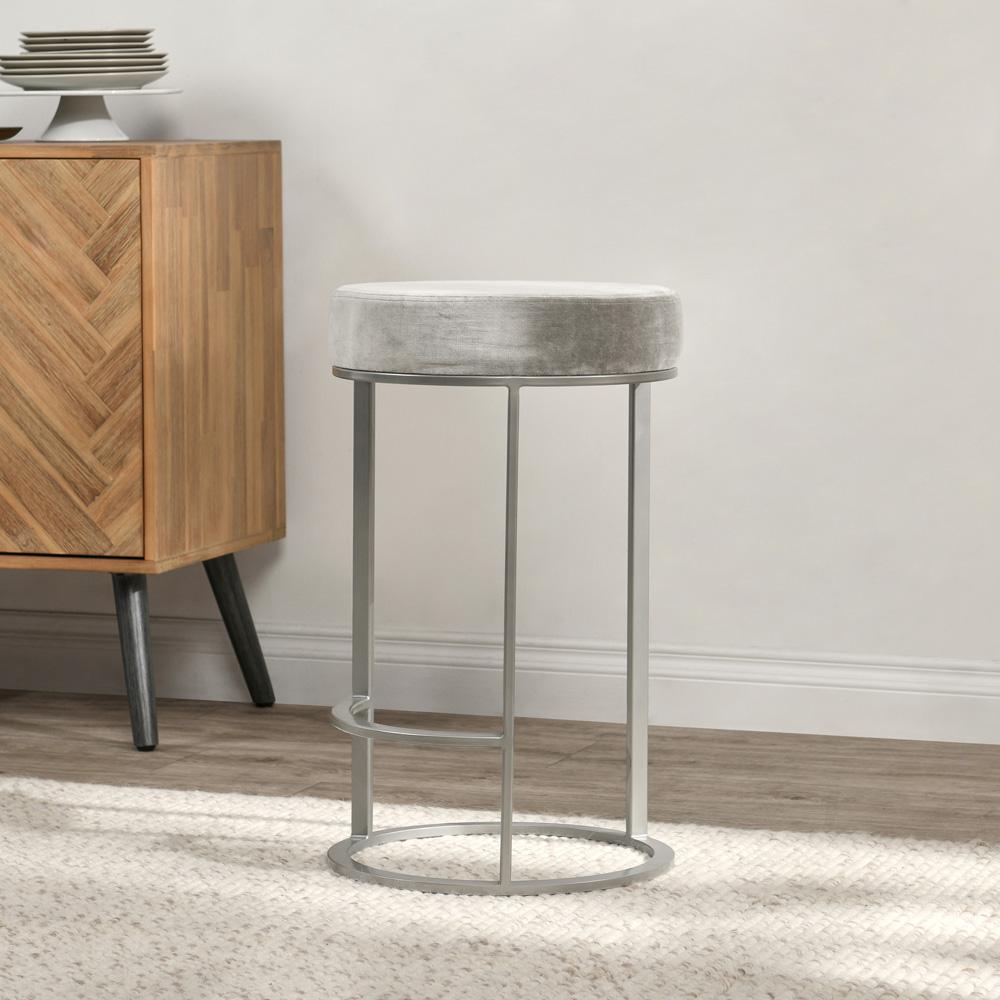 Classic Home - Quinn Counter Stool Gray And Nickel - 53001932 veiw 6