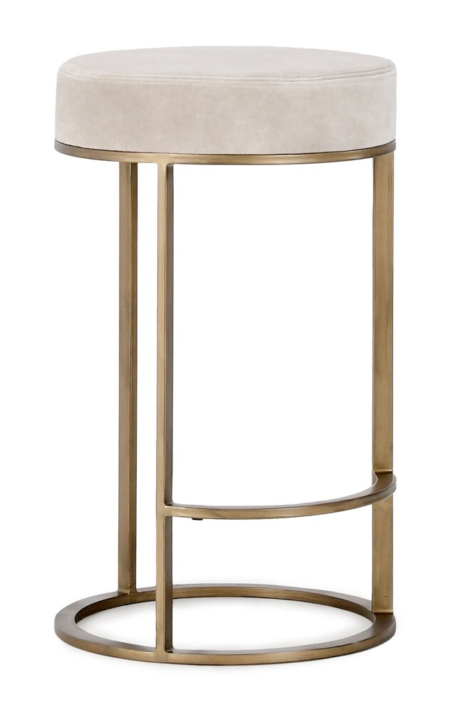 Classic Home - Quinn Counter Stool Natural And Brass - 53001930 veiw 1
