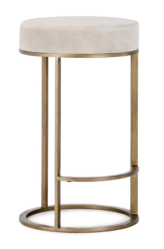 Classic Home - Quinn Counter Stool Natural And Brass - 53001930 veiw 1