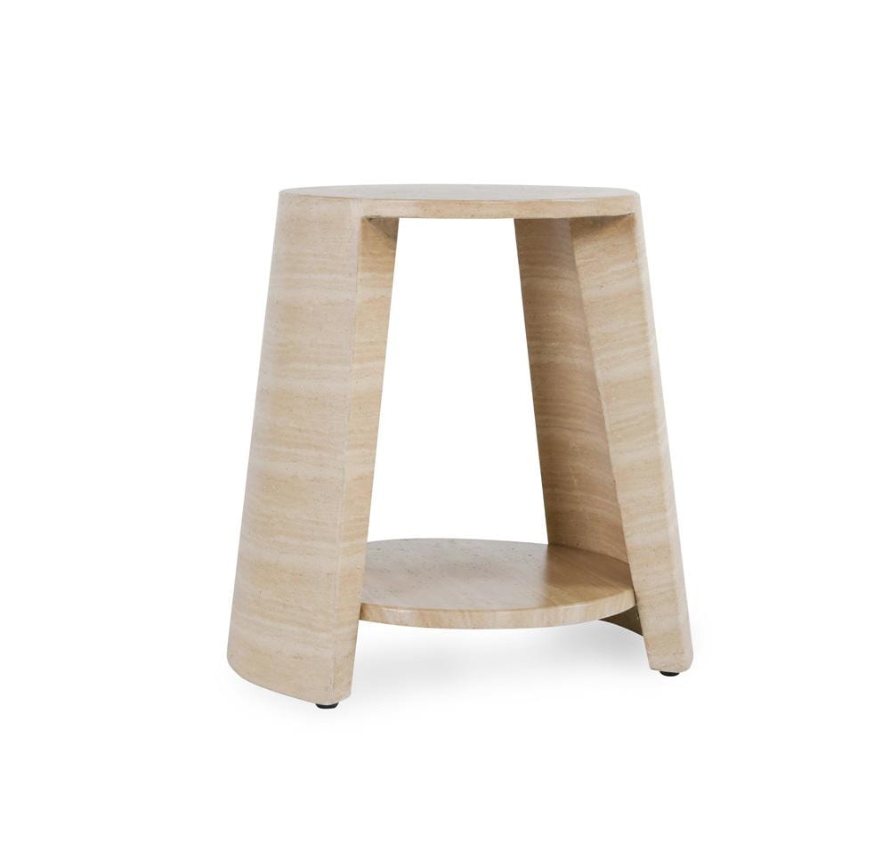 Classic Home - Rosen Outdoor Round Stone End Table In Beige - 51031638 veiw 1