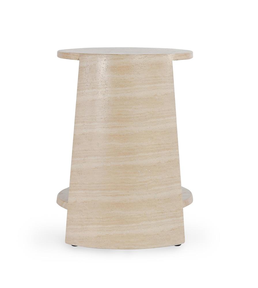 Classic Home - Rosen Outdoor Round Stone End Table In Beige - 51031638 veiw 3