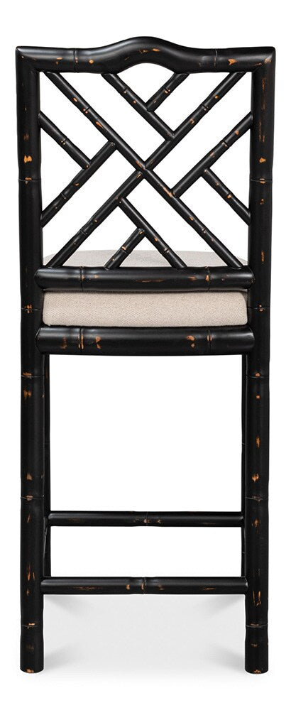 Sarreid Ltd - Brighton Counter Stool, Antique Black - 53893 veiw 4