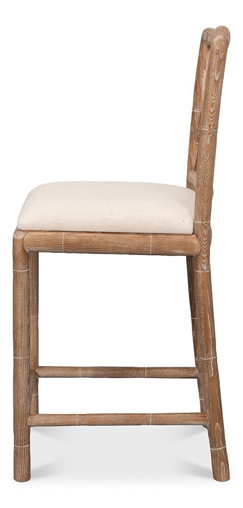 Sarreid Ltd - Brighton Counter Stool, White Wash - 53870 veiw 3