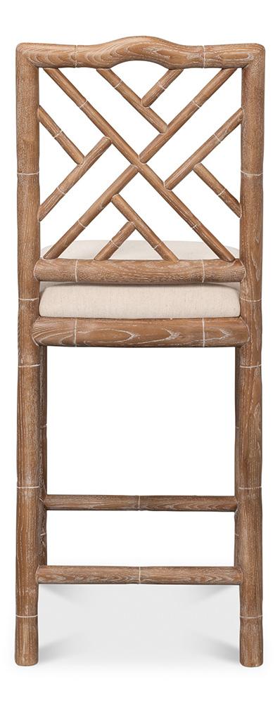 Sarreid Ltd - Brighton Counter Stool, White Wash - 53870 veiw 4