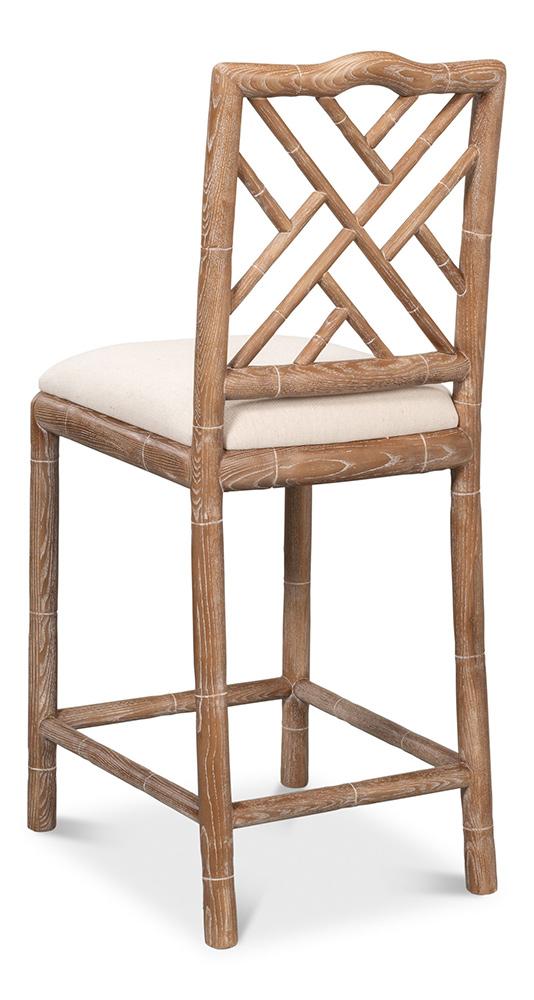 Sarreid Ltd - Brighton Counter Stool, White Wash - 53870 veiw 5