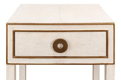 Sarreid Ltd - Gabriella Shagreen Nightstand,Osprey Wht - 53569-4 veiw 4