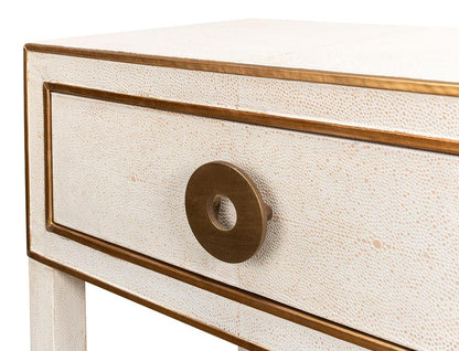 Sarreid Ltd - Gabriella Shagreen Nightstand,Osprey Wht - 53569-4 veiw 6