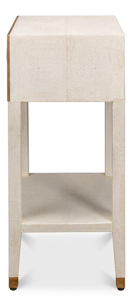 Sarreid Ltd - Gabriella Shagreen Nightstand,Osprey Wht - 53569-4 veiw 8