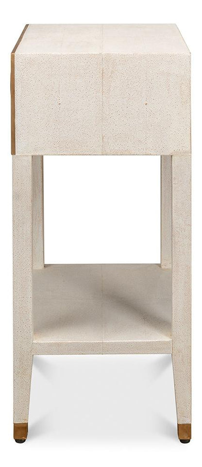 Sarreid Ltd - Gabriella Shagreen Nightstand,Osprey Wht - 53569-4 veiw 8