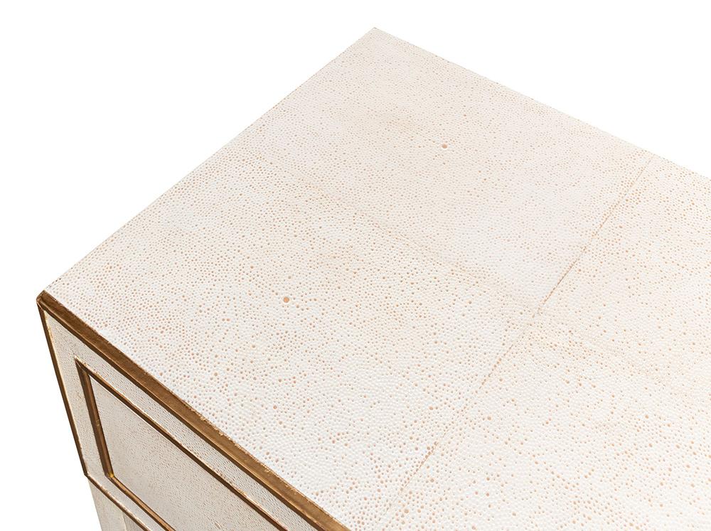 Sarreid Ltd - Gabriella Shagreen Nightstand,Osprey Wht - 53569-4 veiw 9