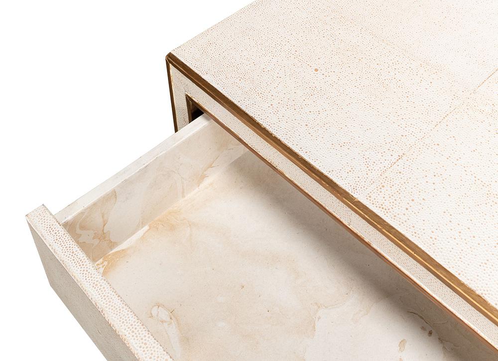 Sarreid Ltd - Gabriella Shagreen Nightstand,Osprey Wht - 53569-4 veiw 10