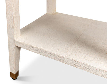 Sarreid Ltd - Gabriella Shagreen Nightstand,Osprey Wht - 53569-4 veiw 11