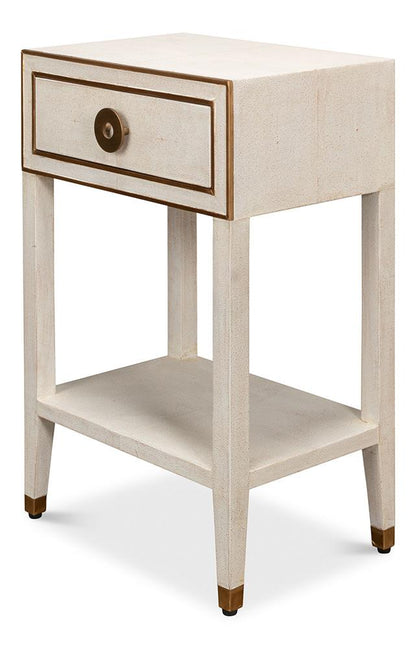 Sarreid Ltd - Gabriella Shagreen Nightstand,Osprey Wht - 53569-4 veiw 12