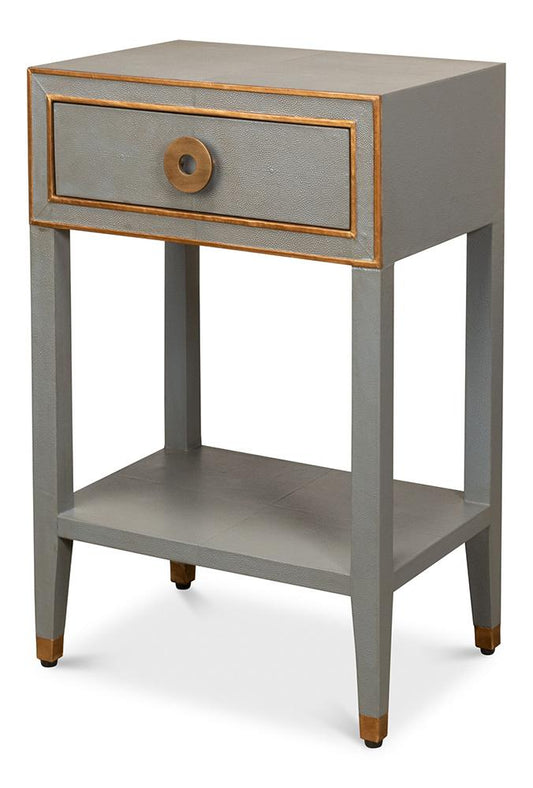 Sarreid Ltd - Gabriella Shagreen Nightstand,Storm Grey - 53569-2 veiw 1