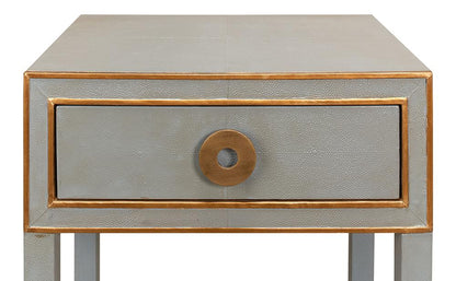 Sarreid Ltd - Gabriella Shagreen Nightstand,Storm Grey - 53569-2 veiw 4