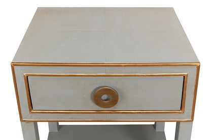 Sarreid Ltd - Gabriella Shagreen Nightstand,Storm Grey - 53569-2 veiw 5