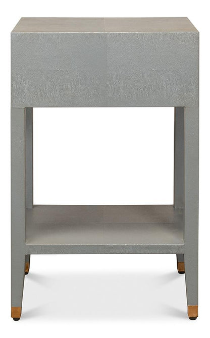 Sarreid Ltd - Gabriella Shagreen Nightstand,Storm Grey - 53569-2 veiw 7