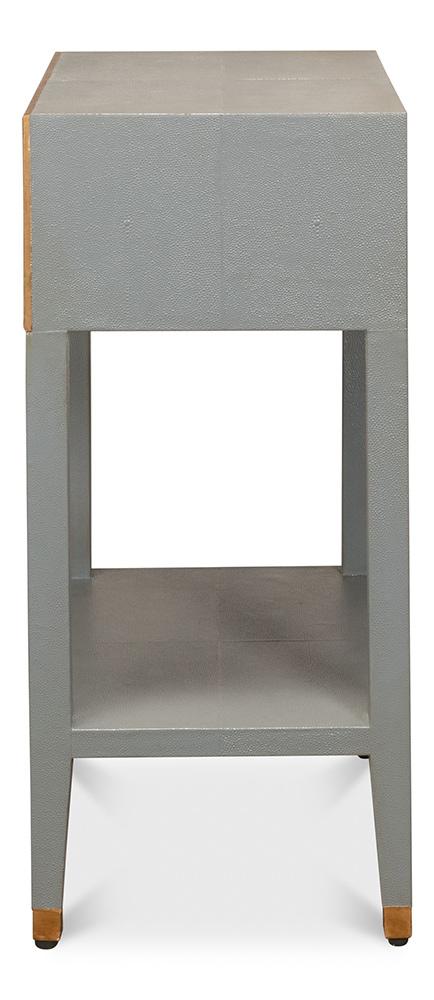 Sarreid Ltd - Gabriella Shagreen Nightstand,Storm Grey - 53569-2 veiw 8