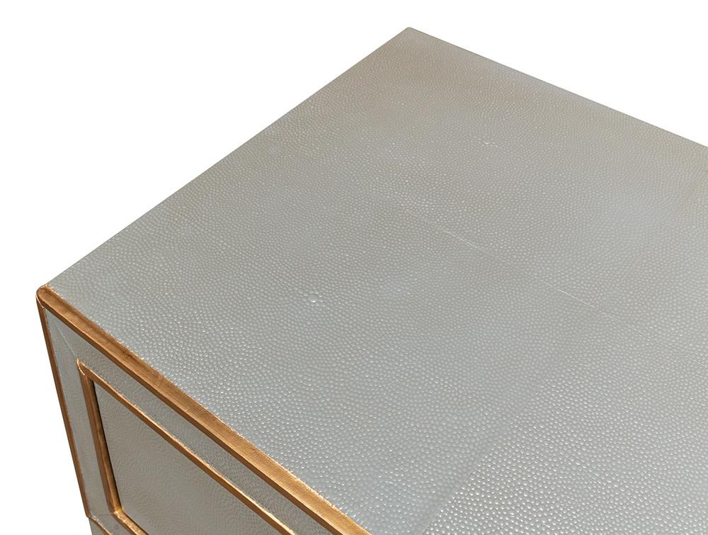 Sarreid Ltd - Gabriella Shagreen Nightstand,Storm Grey - 53569-2 veiw 9