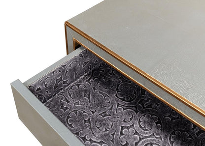 Sarreid Ltd - Gabriella Shagreen Nightstand,Storm Grey - 53569-2 veiw 10