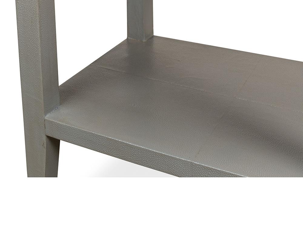 Sarreid Ltd - Gabriella Shagreen Nightstand,Storm Grey - 53569-2 veiw 11
