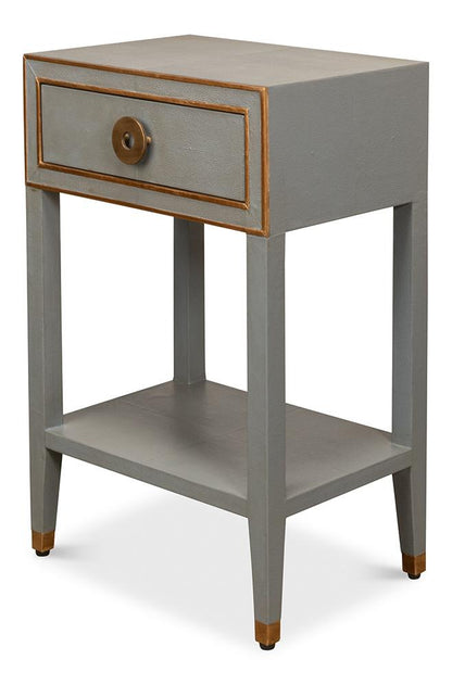 Sarreid Ltd - Gabriella Shagreen Nightstand,Storm Grey - 53569-2 veiw 12