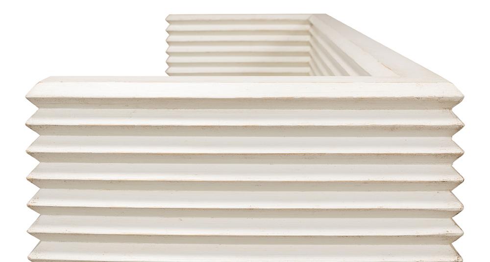 Sarreid Ltd - Stacked Bench, Antique White - 53528-3 veiw 4
