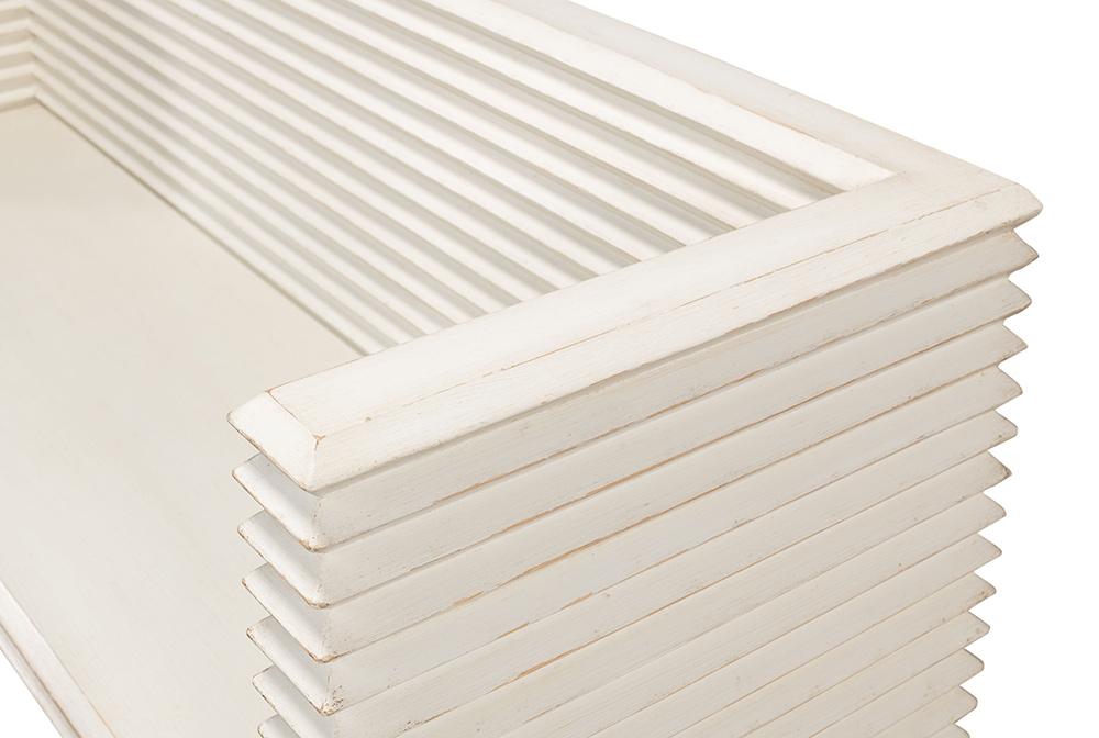 Sarreid Ltd - Stacked Bench, Antique White - 53528-3 veiw 6