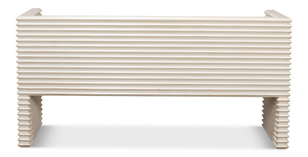 Sarreid Ltd - Stacked Bench, Antique White - 53528-3 veiw 7