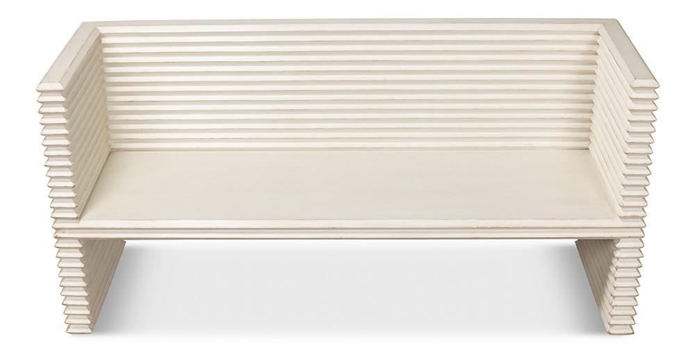 Sarreid Ltd - Stacked Bench, Antique White - 53528-3 veiw 11