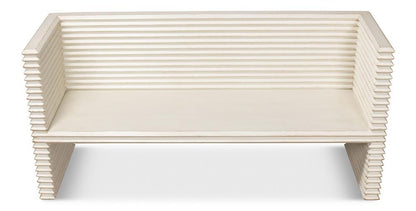 Sarreid Ltd - Stacked Bench, Antique White - 53528-3 veiw 11