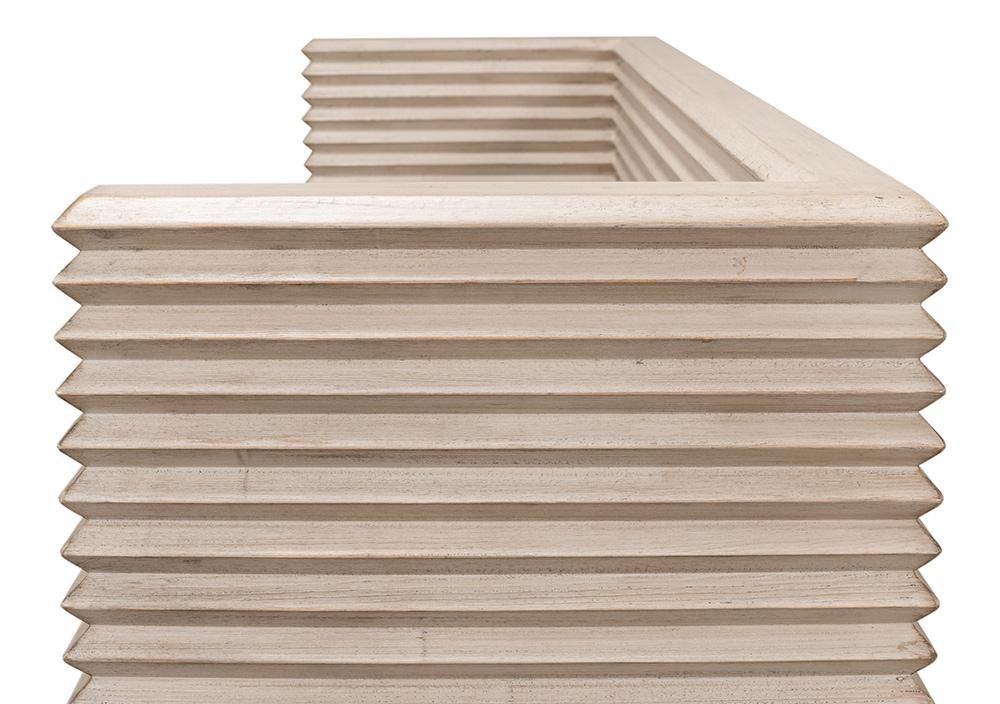 Sarreid Ltd - Stacked Bench, Stone Grey - 53528-1 veiw 4