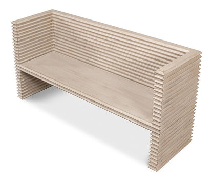 Sarreid Ltd - Stacked Bench, Stone Grey - 53528-1 veiw 5