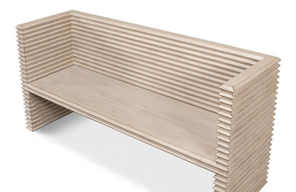 Sarreid Ltd - Stacked Bench, Stone Grey - 53528-1 veiw 11