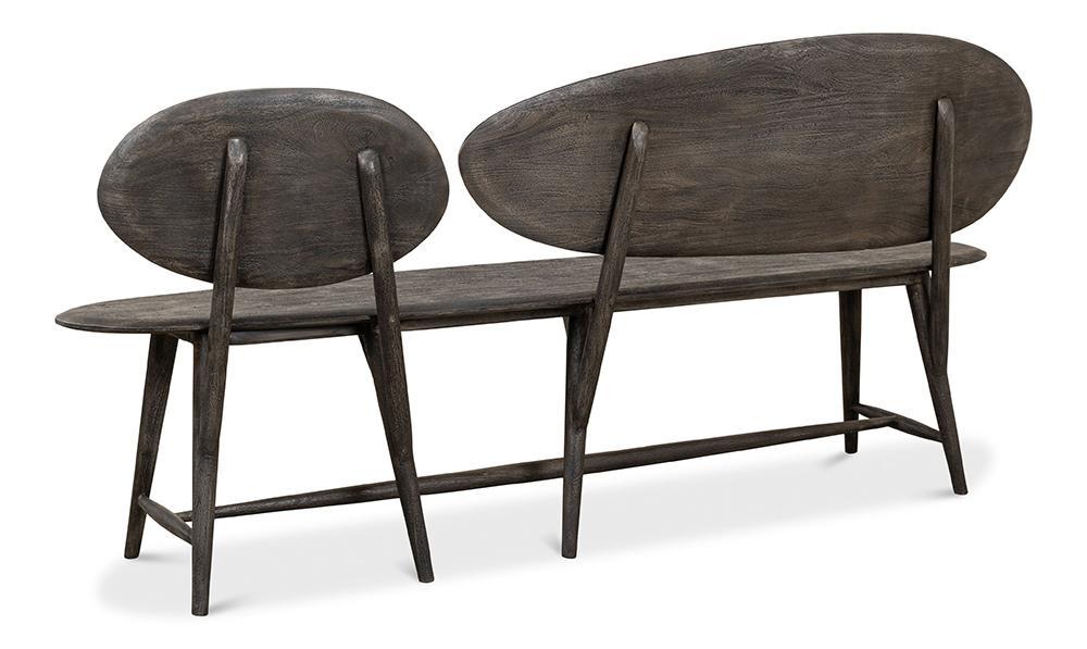 Sarreid Ltd - Pebble Bench - Grey - 40653 veiw 5