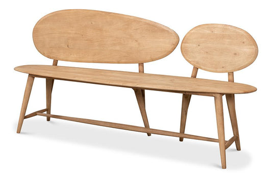 Sarreid Ltd - Pebble Bench - Tan - 40737 veiw 1