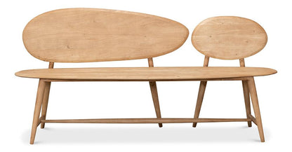 Sarreid Ltd - Pebble Bench - Tan - 40737 veiw 2