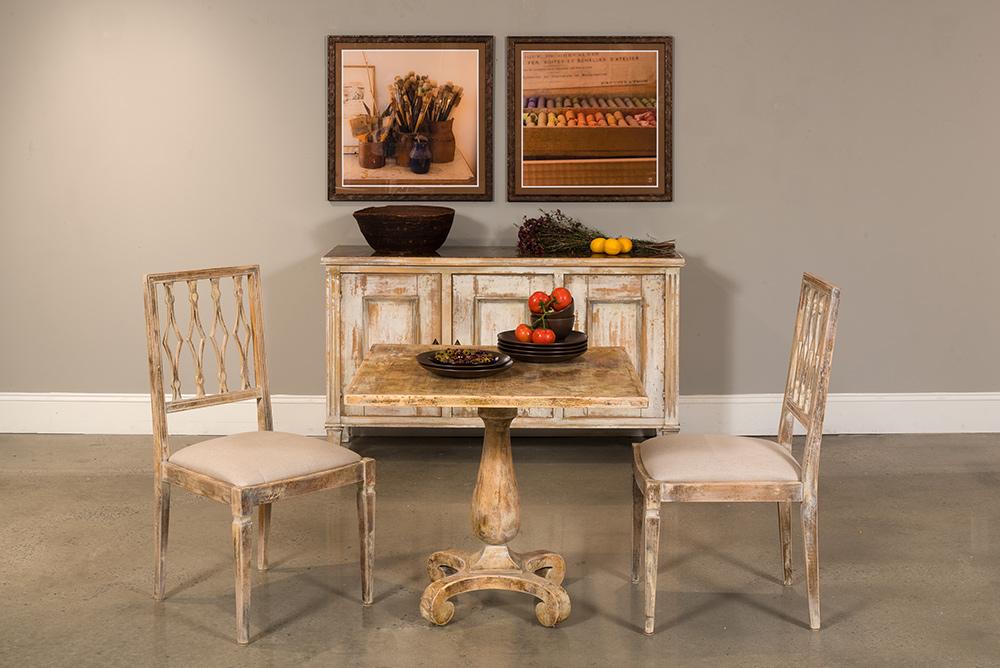 Sarreid Ltd - Bistro Table, Antique Oak - U021-01 veiw 2