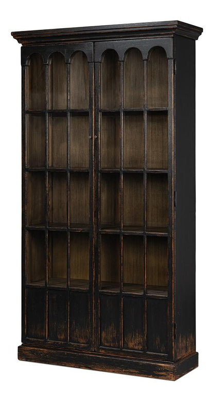 Sarreid Ltd - Edgar Allan Glass Bookcase Antique Black - 53227-5 veiw 1